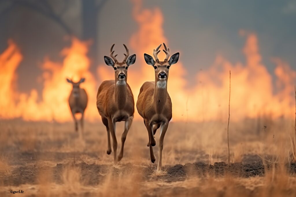 bouleversements climatiques / Canicules / flammes / animaux en danger