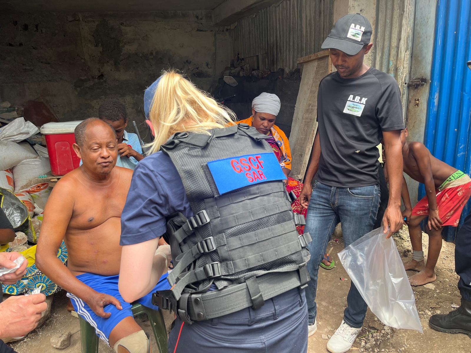 Pompiers humanitaires du GSCF en intervention à Mayotte