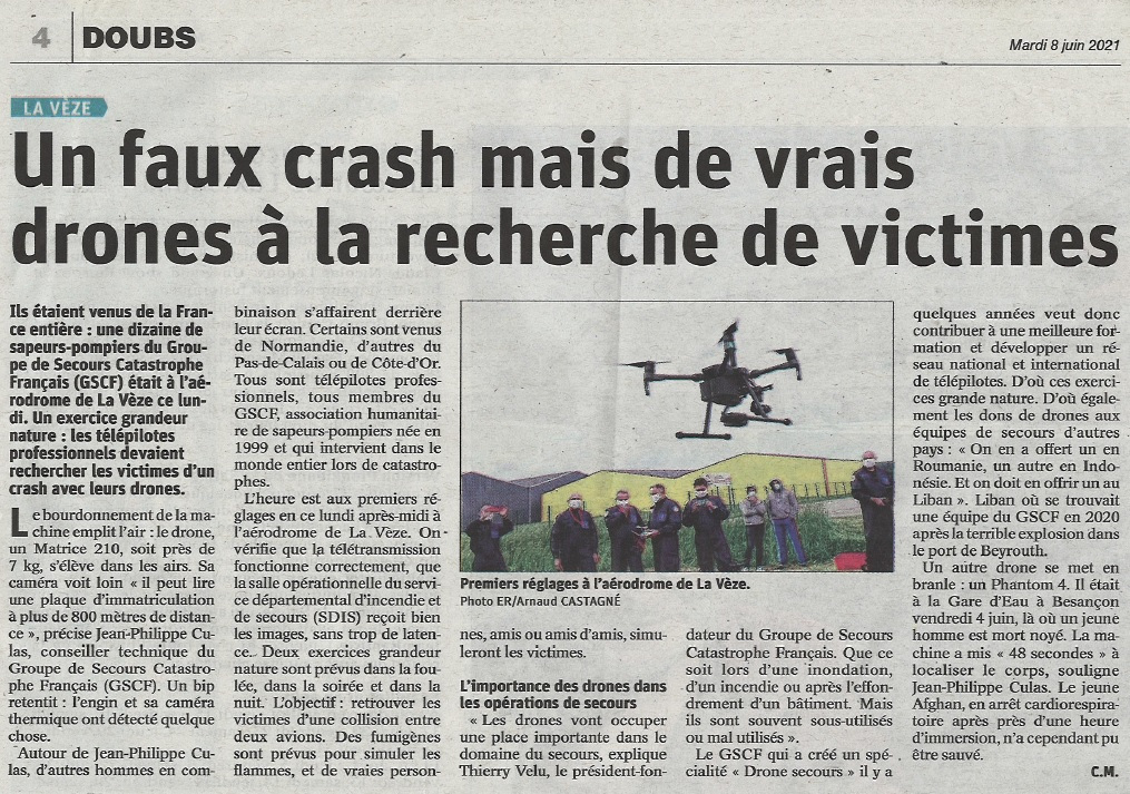 Exercice drones GSCF dans le Doubs (2021) – vue aérienne